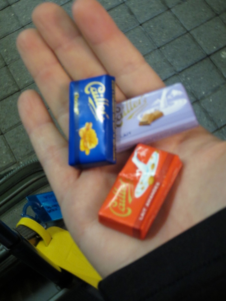 At least I got some free chocolates from the Visitor's Center at the second train station we had a connection at.